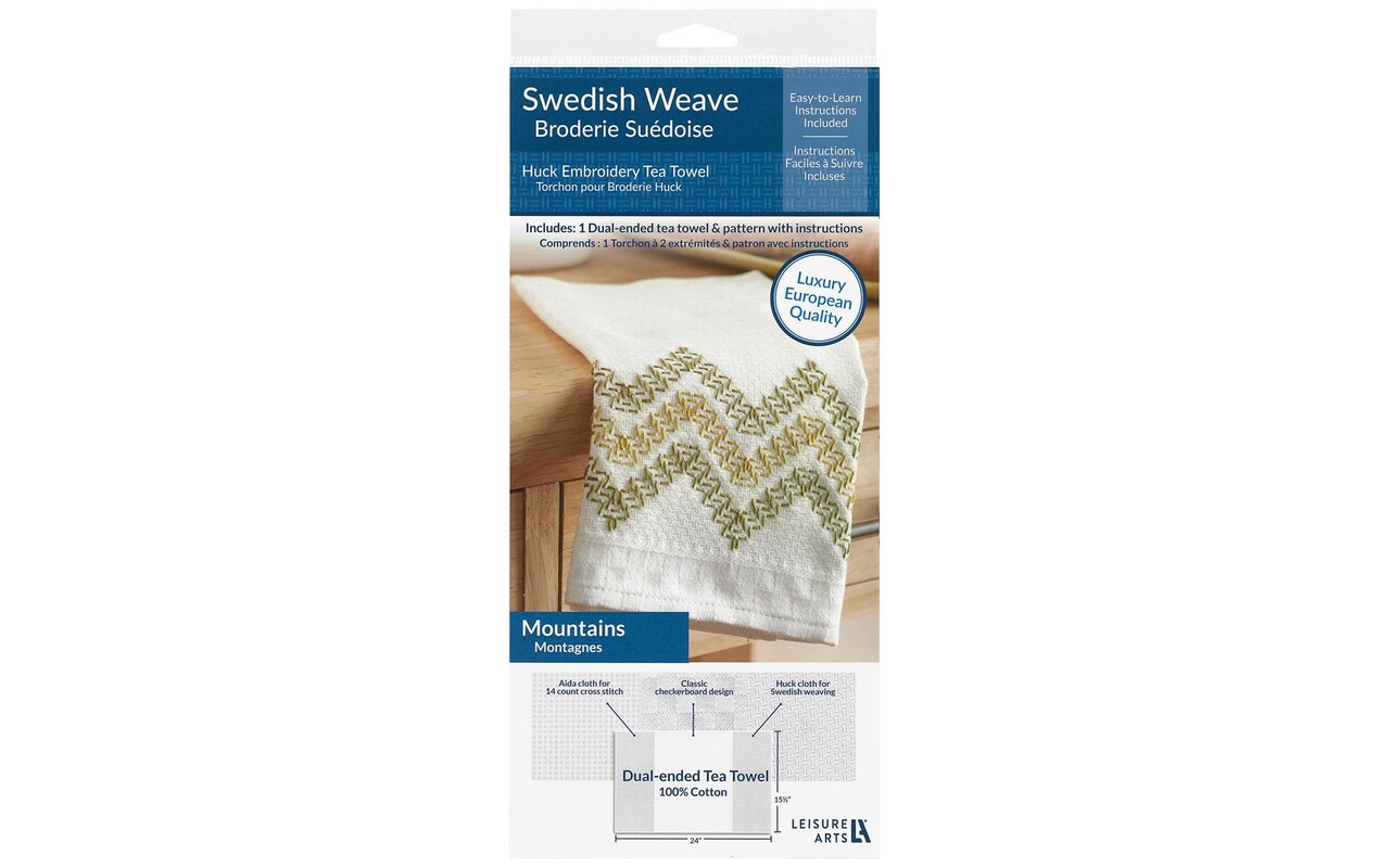 Swedish Weave Towel Kit, Mountains Green, traditional swedish weaving, huck weaving, swedish weaving patterns, swedish weave fabric, swedish weave towels
